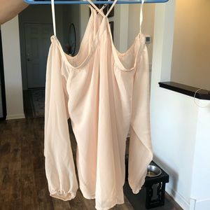 Naked Zebra Blush Off The Shoulder Blouse